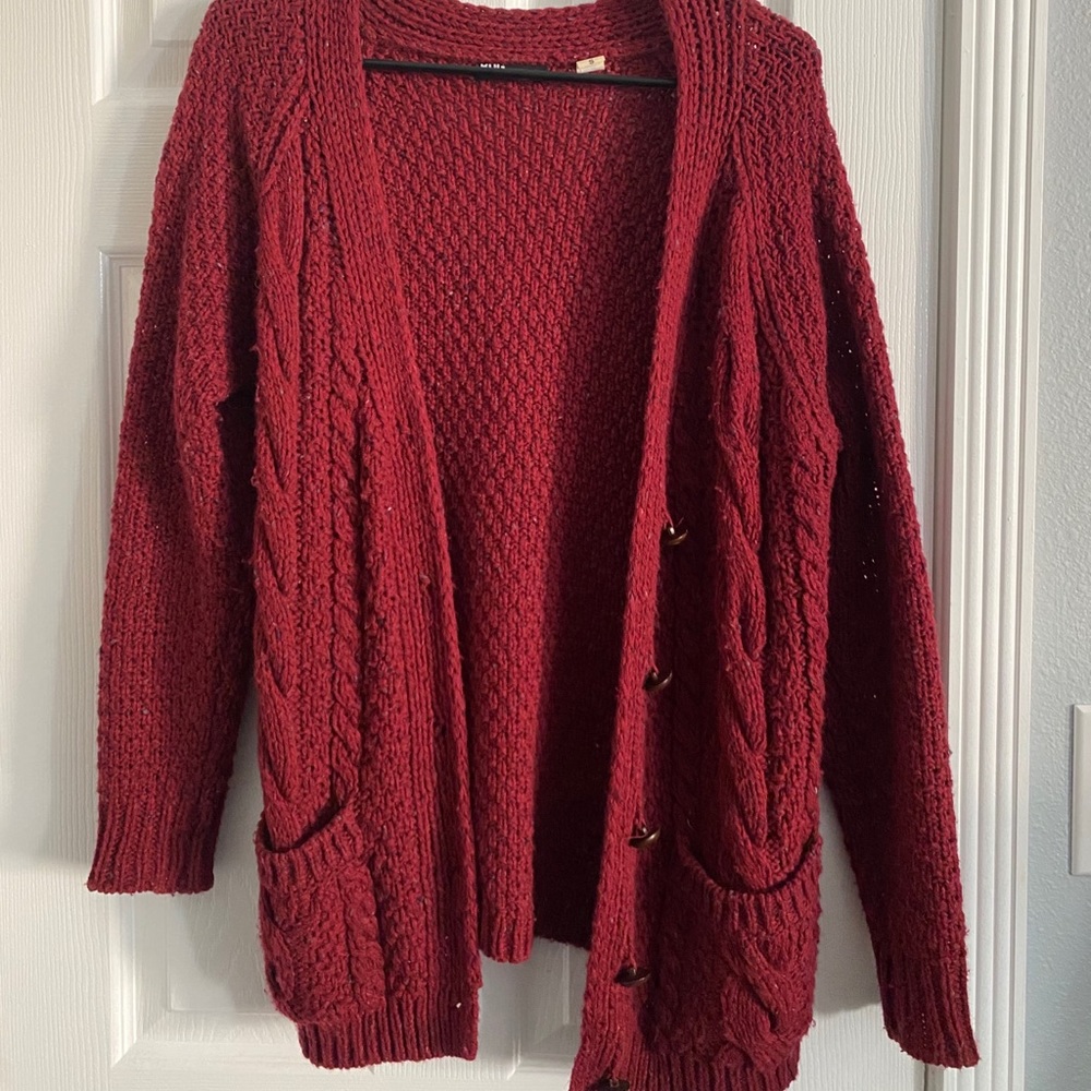 Urban Outfitters BDG maroon cardigan sweater
